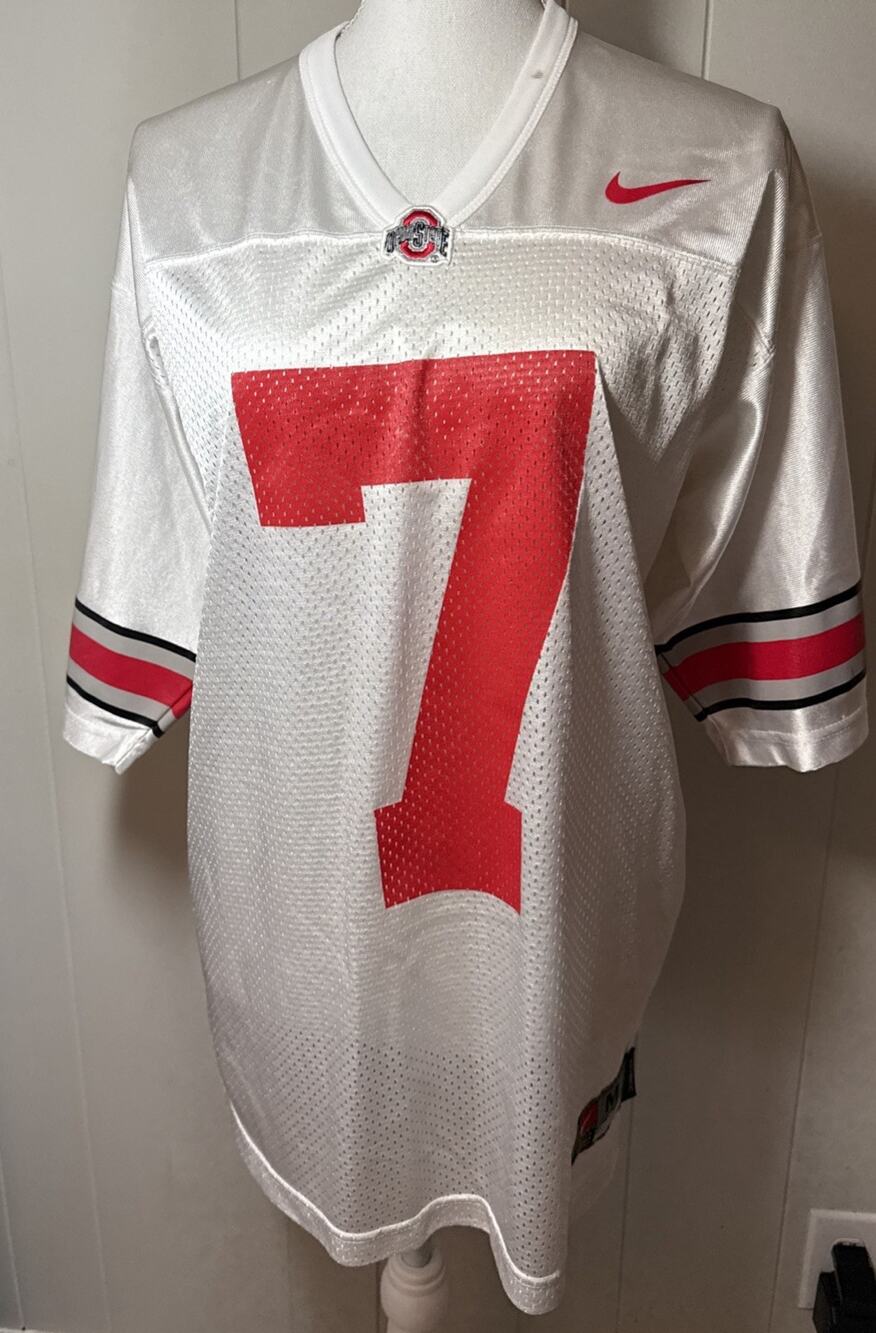 Vintage Nike Ohio State Buckeyes Jersey Mens Medium Gray #7 OSU Football CC